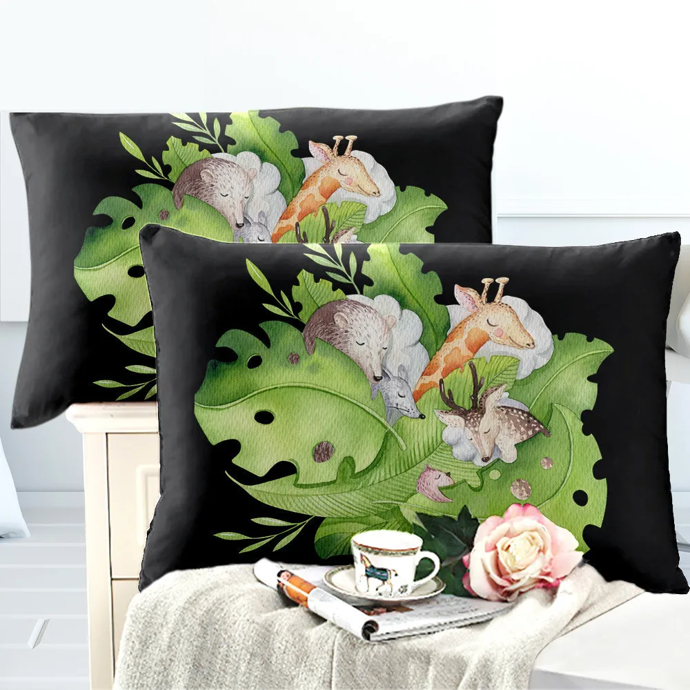 Green Leaves Bedding Set Cute Animal Giraffe Print Duvet Cover Cartoon Kids Bed Cover 100% Polyester Pillowcase Home Textile D35
Green Leaves Bedding Set Cute Animal Giraffe Print Duvet Cover Cartoon Kids Bed Cover 100% Polyester Pillowcase Home Textile D35