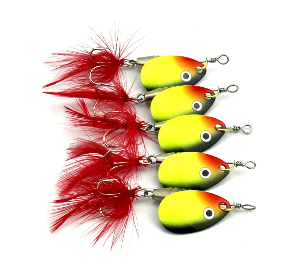 10 pcs NEW Fishing Spinnerbait Rotating Paillette Fishing lure Spoon Feather Hook 6.3cm-6.3g Spinner Bait(SP021)
10 pcs NEW Fishing Spinnerbait Rotating Paillette Fishing lure Spoon Feather Hook 6.3cm-6.3g Spinner Bait(SP021)