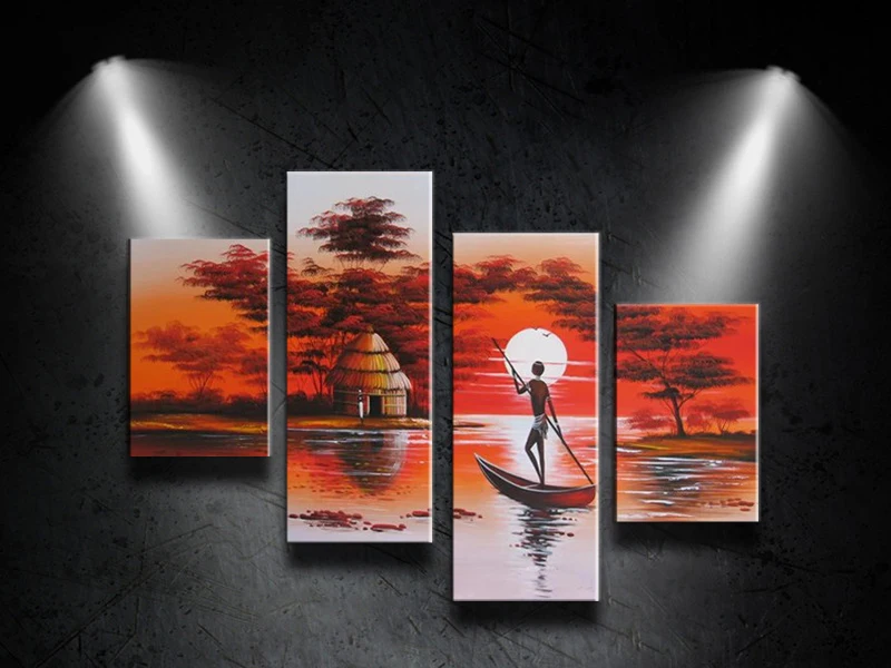 100%Hand Painted 4 pcs/set Art Africa Harvest Landscape Wall Rowing Oil Painting On Canvas Abstract Home Decorative Art work
100%Hand Painted 4 pcs/set Art Africa Harvest Landscape Wall Rowing Oil Painting On Canvas Abstract Home Decorative Art work