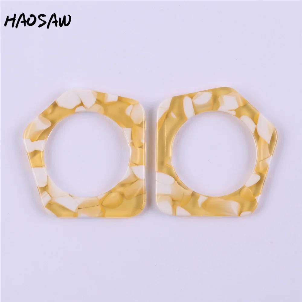 HAOSAW 34*36MM 4Pcs/Lot Acetic Acid Charm/ Geometric Shape/DIY Jewelry Making/Jewelry Accessory/Hand Made/Earring Findings
HAOSAW 34*36MM 4Pcs/Lot Acetic Acid Charm/ Geometric Shape/DIY Jewelry Making/Jewelry Accessory/Hand Made/Earring Findings