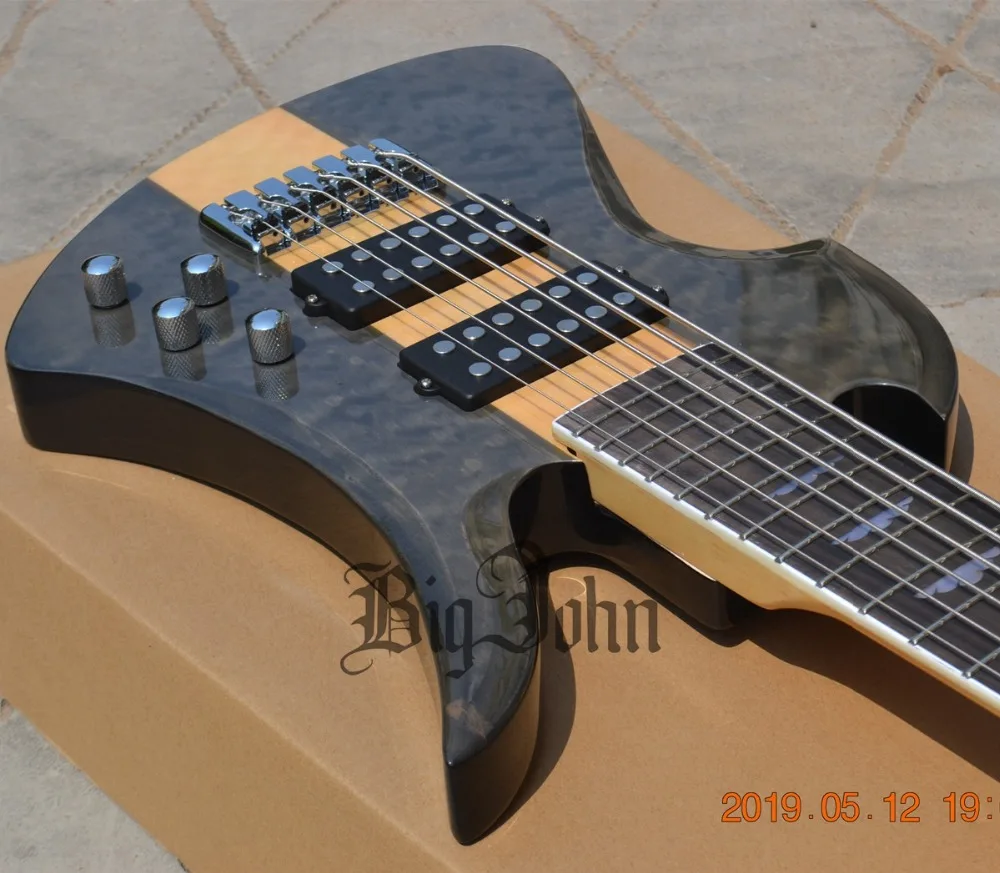New Big John 6 Strings Electric Bass Guitar Quilted Maple Top Mahogany Body BJ-183
New Big John 6 Strings Electric Bass Guitar Quilted Maple Top Mahogany Body BJ-183