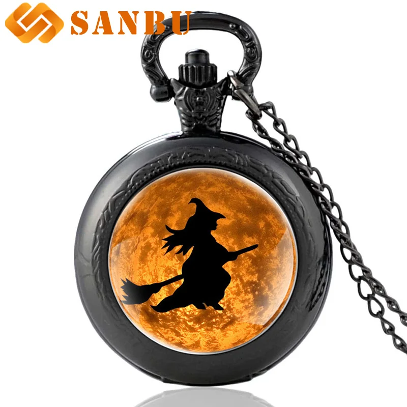 Classic Halloween Witch Quartz Pocket Watch Vintage Bronze Men Women Necklace Jewelry Gifts
Classic Halloween Witch Quartz Pocket Watch Vintage Bronze Men Women Necklace Jewelry Gifts