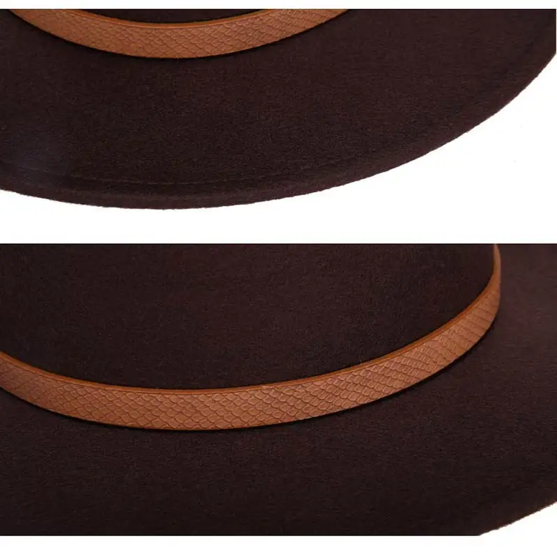 Autumn and winter retro fedora men's and women's universal solid color snake leather belt classic church hats bowler jazz man
Autumn and winter retro fedora men's and women's universal solid color snake leather belt classic church hats bowler jazz man