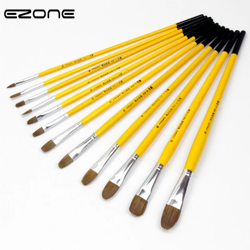 EZONE 1pc Wolf Hair Paint Brush Yellow And Black Wooden Rod Brushes For Watercolor/Oil Gouache Painting Student Art Stationery
EZONE 1pc Wolf Hair Paint Brush Yellow And Black Wooden Rod Brushes For Watercolor/Oil Gouache Painting Student Art Stationery