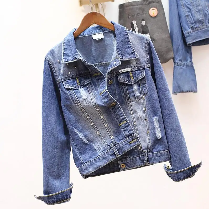 Hole Ripped Denim Short Coat Women's Spring New Casual Slimming Student Long Sleeve Skinny Jeans Jacket Coat
Hole Ripped Denim Short Coat Women's Spring New Casual Slimming Student Long Sleeve Skinny Jeans Jacket Coat