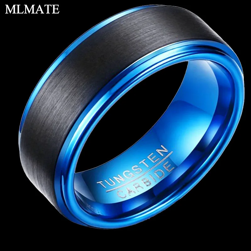 8mm Black Blue High Polish Matte Finish Tungsten Carbide Men's Wedding Band Ring Comfort Fit
8mm Black Blue High Polish Matte Finish Tungsten Carbide Men's Wedding Band Ring Comfort Fit