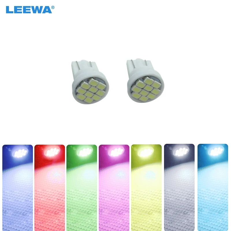 LEEWA 10pcs Car T10 194 168 10-SMD 1206 Chip Car Wedge LED Light Bulb DC12V 7-Color White,red,blue,green,yellow,pink #CA1718
LEEWA 10pcs Car T10 194 168 10-SMD 1206 Chip Car Wedge LED Light Bulb DC12V 7-Color White,red,blue,green,yellow,pink #CA1718