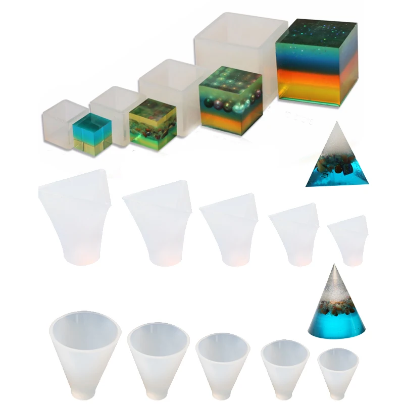 Facemile 14PCS/Set Jewelry Tools Silicone Resin Craft DIY Pyramid Cone Pattern Making Geometric Jewelry Pendant Tools Mold
Facemile 14PCS/Set Jewelry Tools Silicone Resin Craft DIY Pyramid Cone Pattern Making Geometric Jewelry Pendant Tools Mold