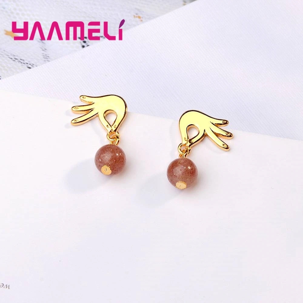 Delicate and Exquisite Jewelry For Ladies Charms Stud Earring With Purple Elegant Round Beads Pure 925 Sterling Silver Eardrop
Delicate and Exquisite Jewelry For Ladies Charms Stud Earring With Purple Elegant Round Beads Pure 925 Sterling Silver Eardrop