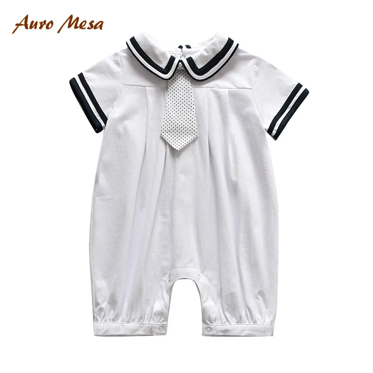 Summer Baby White Romper Sailor Cotton Short-sleeve Onesie With Tie Infant Baby Boys Jumpsuits
Summer Baby White Romper Sailor Cotton Short-sleeve Onesie With Tie Infant Baby Boys Jumpsuits