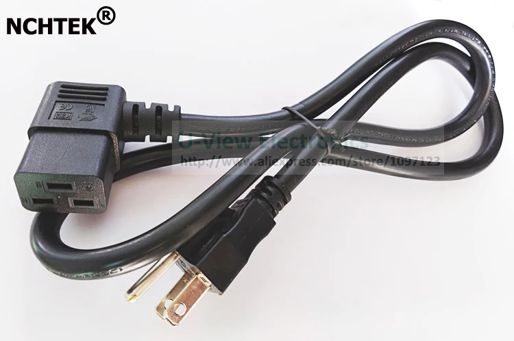 NCHTEK США 3pin Nema 5-15P к IEC 320 C19 левый угловой 15 а шнур питания для флэш-пульта около 1