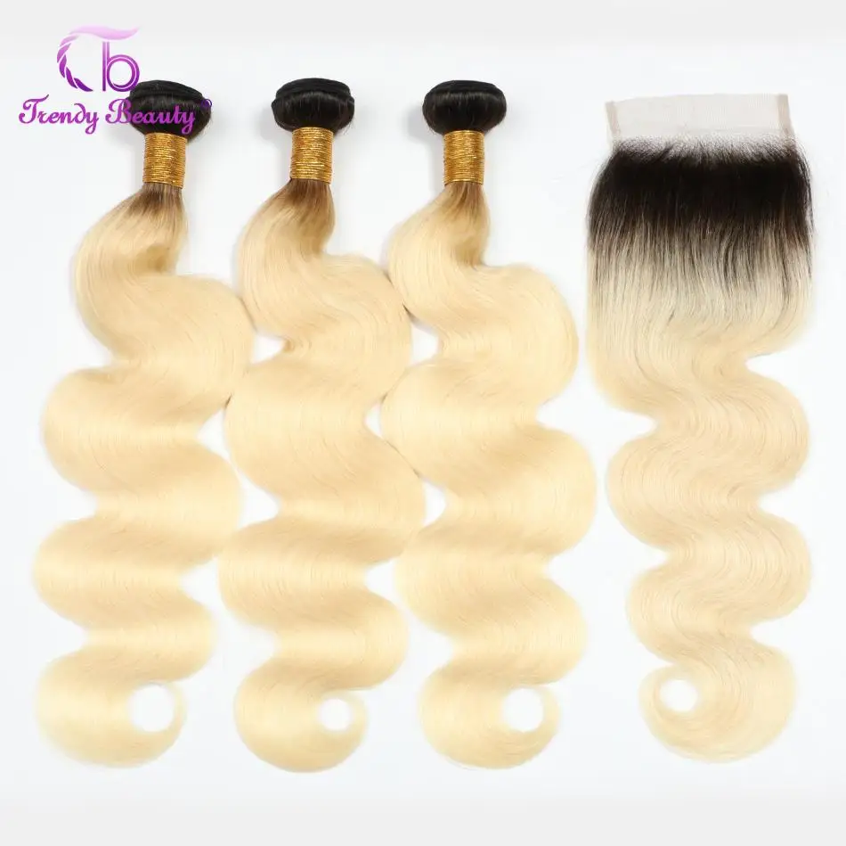 T1B/613 Blonde Brazilian Body Wave Blonde Ombre Bundles with Closure Remy Human Hair 3 Bundles with Lace Closure Trendy Beauty
T1B/613 Blonde Brazilian Body Wave Blonde Ombre Bundles with Closure Remy Human Hair 3 Bundles with Lace Closure Trendy Beauty