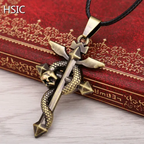 HSIC Dropshipping Unique Design Antique Bronze Metal Necklace Cross Snake Pendant Rope Chain Cosplay Animal Jewelry 10480
HSIC Dropshipping Unique Design Antique Bronze Metal Necklace Cross Snake Pendant Rope Chain Cosplay Animal Jewelry 10480