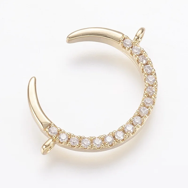 20pc Environmental Brass Micro Pave Cubic Zirconia Links Connectors DIY Jewelry Making Crafts Clear Moon Real Gold Plated 21.5mm
20pc Environmental Brass Micro Pave Cubic Zirconia Links Connectors DIY Jewelry Making Crafts Clear Moon Real Gold Plated 21.5mm