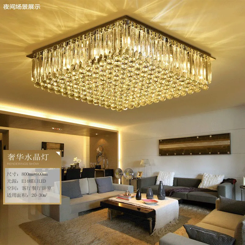 Crystal Lamps Living Room Lamps Rectangular Lamp Modern Simple LED Ceiling light Continental Atmosphere Bedroom Restaurant lamp
Crystal Lamps Living Room Lamps Rectangular Lamp Modern Simple LED Ceiling light Continental Atmosphere Bedroom Restaurant lamp