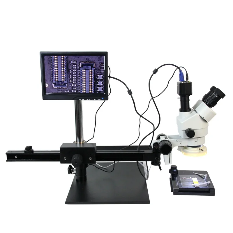 Continue long arm 7X~45X Trinocular Stereo Zoom Microscope Working in wide and high Distance for PCB Inspection Microscope
Continue long arm 7X~45X Trinocular Stereo Zoom Microscope Working in wide and high Distance for PCB Inspection Microscope
