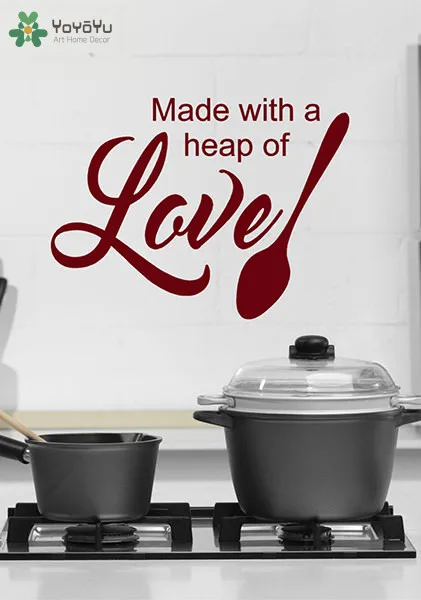 Kitchen Wall Decal Spoon Pattern Quotes Made With A Heap of Love Vinyl Wall Stickers Window Houseware Interior Home Decor SY403
Kitchen Wall Decal Spoon Pattern Quotes Made With A Heap of Love Vinyl Wall Stickers Window Houseware Interior Home Decor SY403