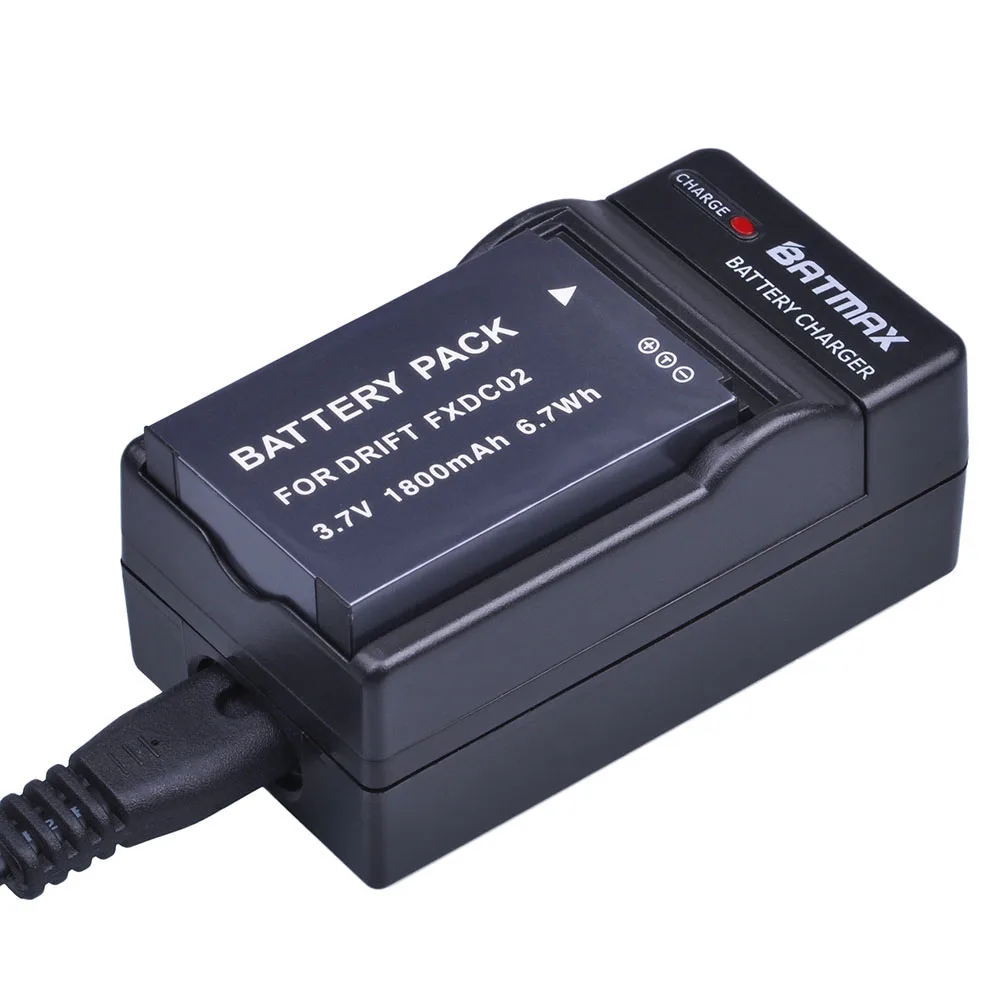 Аккумулятор Batmax 1800 мА · ч 1 шт. FXDC02 Цифровое зарядное устройство для камеры Drift
