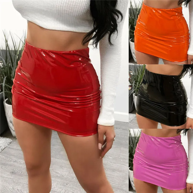 Women Bright leather Comfort High Waist Midi Pencil Skirt Fashion Club Sexy Skirt
Women Bright leather Comfort High Waist Midi Pencil Skirt Fashion Club Sexy Skirt