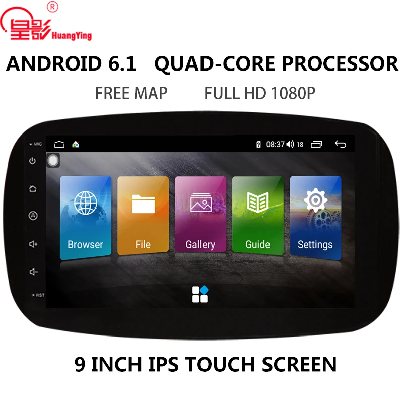 9 "Android ips четырехъядерный автомобильный DVD для Mercedes Benz Smart два стерео радио видео