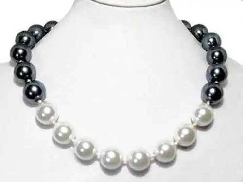 New fashion 12mm white black shell simulated-pearl round beads necklace high grade jewelry making 18inch BV302
New fashion 12mm white black shell simulated-pearl round beads necklace high grade jewelry making 18inch BV302