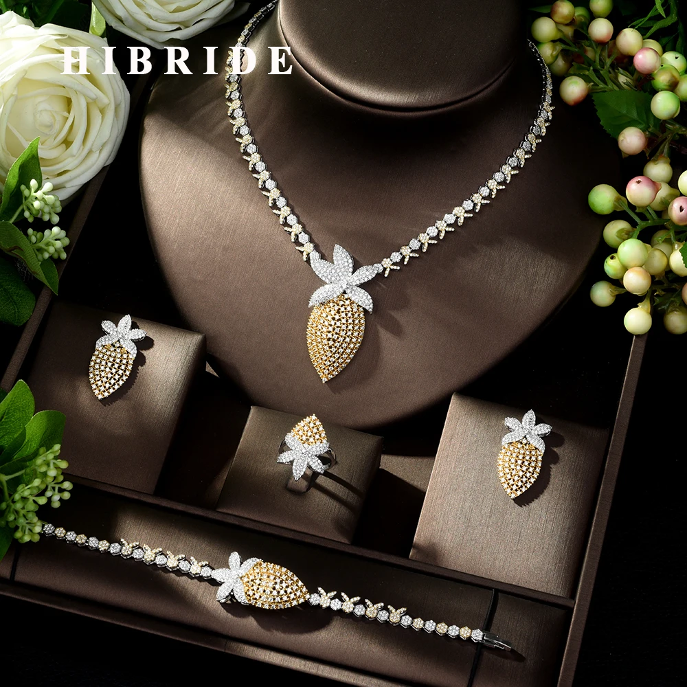 Комплект ювелирных украшений HIBRIDE, классическое колье, серьги, 4 шт., AAA + Цирконий, свадьба, юбилей, N-1021
Комплект ювелирных украшений HIBRIDE, классическое колье, серьги, 4 шт., AAA + Цирконий, свадьба, юбилей, N-1021