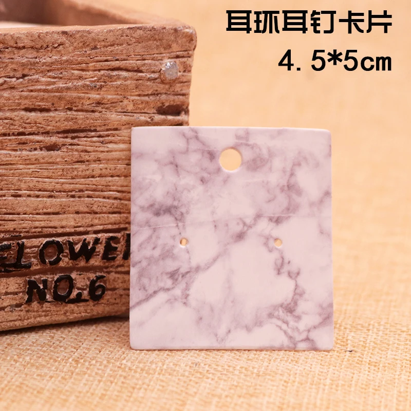 Marbling Printed Handmade Tag Necklace&Earring display card 200pcs/lot For Jewelry Packaging Vintage Accessory Rectangle Label |