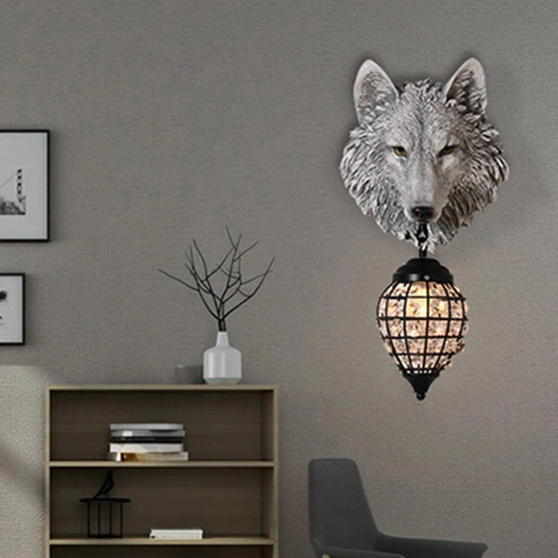 Classic LED Crystal Wall Lamp Fixture Grey Resin Wolf Wall Light Luminaire Sconce For Parlor Bedroom Corridor Wall Lamp WA015
Classic LED Crystal Wall Lamp Fixture Grey Resin Wolf Wall Light Luminaire Sconce For Parlor Bedroom Corridor Wall Lamp WA015