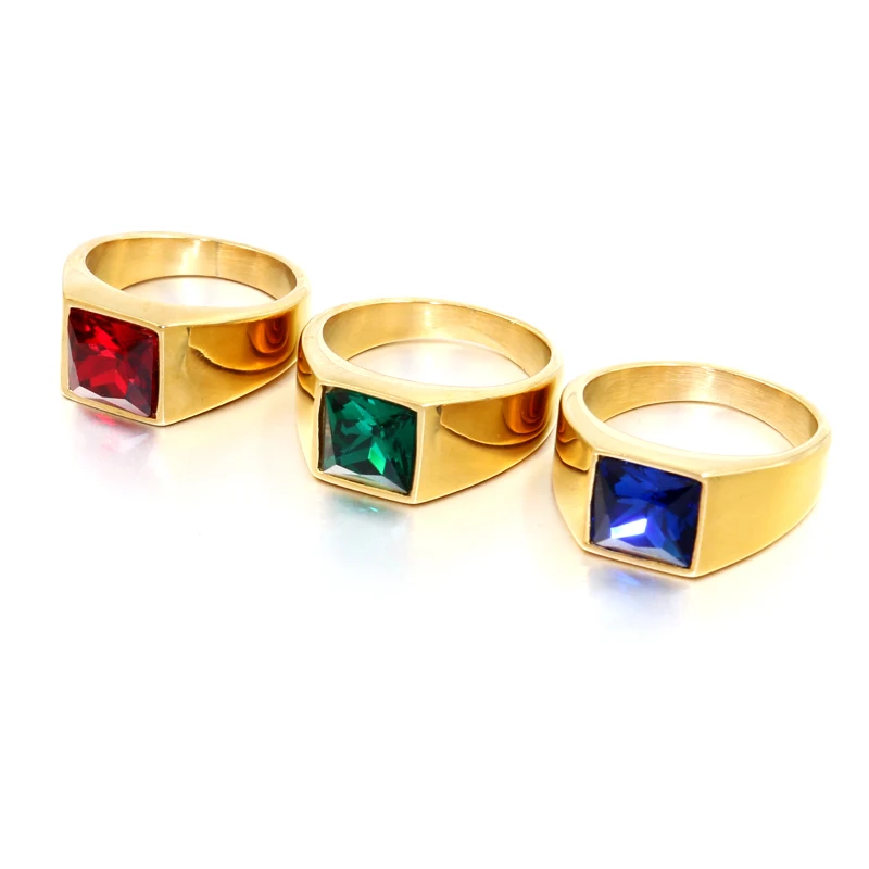 New Gold Blue Red color Women Men Hiphop Gem Rings High quality 316L Stainless Steel with stone fashion simple Male ring jewelry
New Gold Blue Red color Women Men Hiphop Gem Rings High quality 316L Stainless Steel with stone fashion simple Male ring jewelry