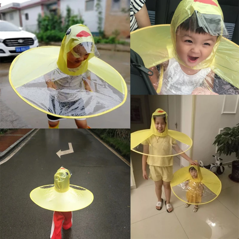 UFO детский плащ Милая желтая утка дождевик водонепроницаемый для детей зонтик
