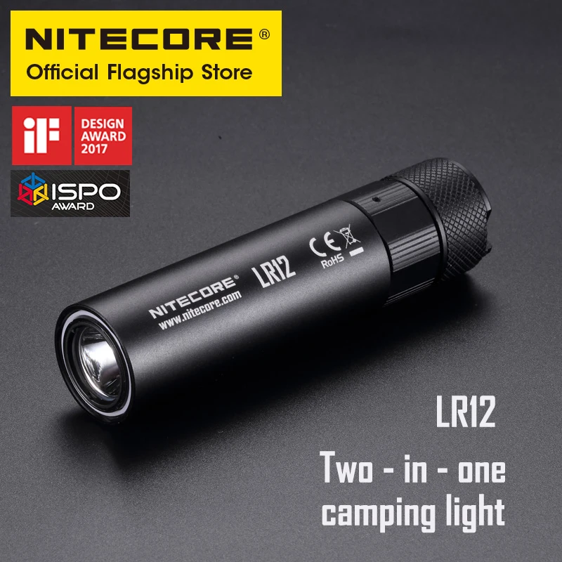 NITECORE LR12 ультра яркий мини фонарик 2 в 1 кемпинг Фонари прожектор многоцелевой