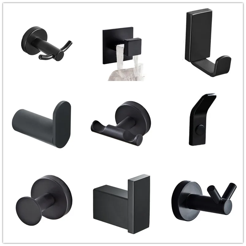 SUS 304 Stainless steel Black Robe Hooks Wall Hook Clothes Hanger Towel Hooks Coat Door Hooks Bathroom Accessories
SUS 304 Stainless steel Black Robe Hooks Wall Hook Clothes Hanger Towel Hooks Coat Door Hooks Bathroom Accessories