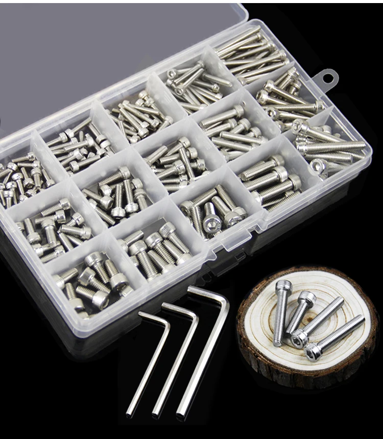 free shipping one set 200pcs 304 stainless steel hexagon socket set screw hex head cap screws M3M4M5
free shipping one set 200pcs 304 stainless steel hexagon socket set screw hex head cap screws M3M4M5