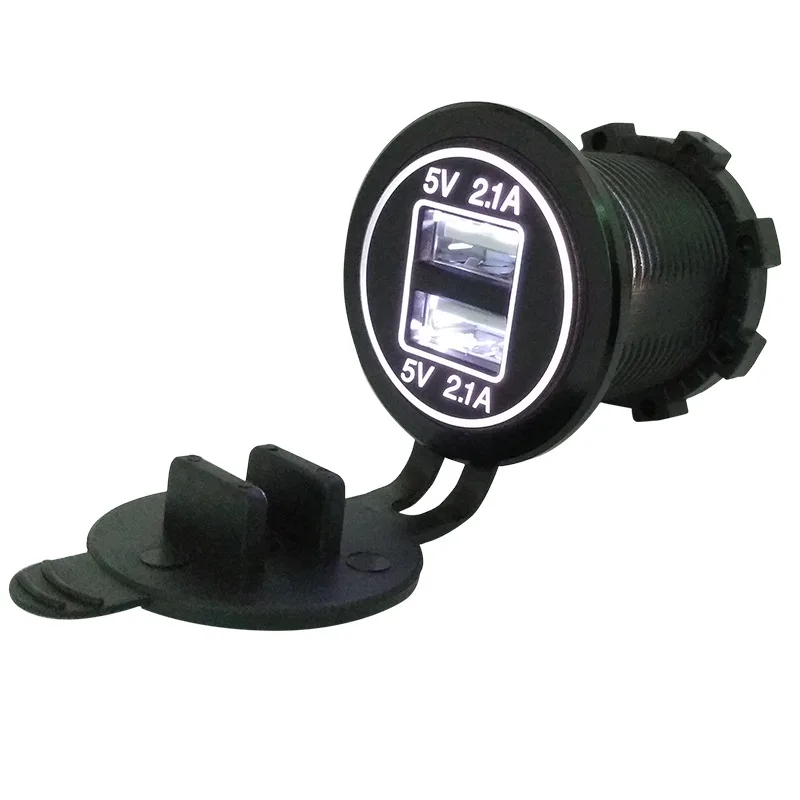 5v 4.2A Dual USB car charger socket adapter with light ring for Car motorcycle boat RV conversion
5v 4.2A Dual USB car charger socket adapter with light ring for Car motorcycle boat RV conversion