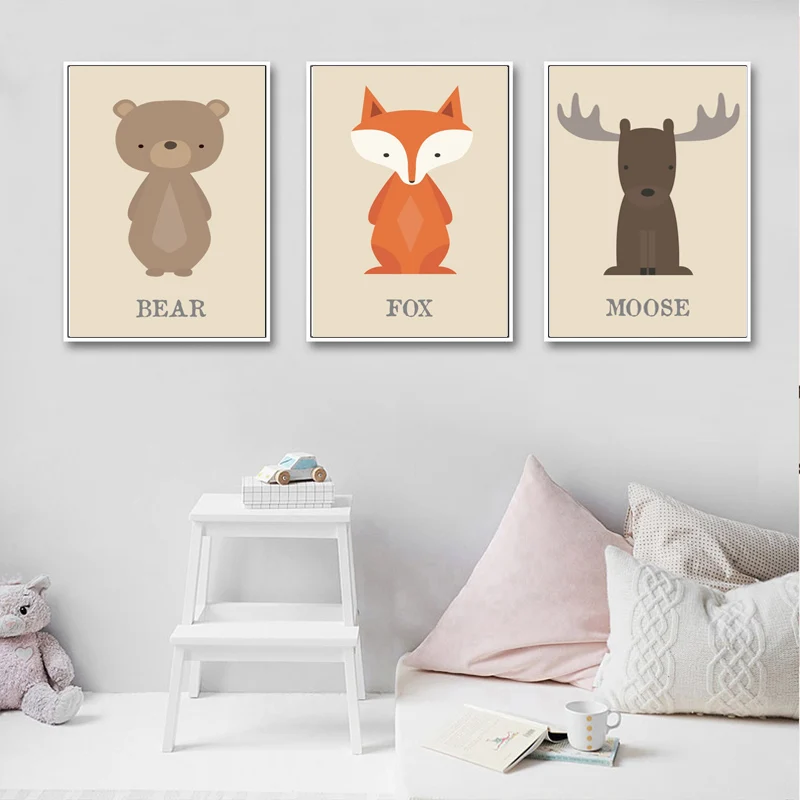 Modern Nursery Wall Art Fox Moose Posters and Bear Canvas Suits Brown Prints Kawaii Paintings Pictures for Baby Boy Room Decor
Modern Nursery Wall Art Fox Moose Posters and Bear Canvas Suits Brown Prints Kawaii Paintings Pictures for Baby Boy Room Decor
