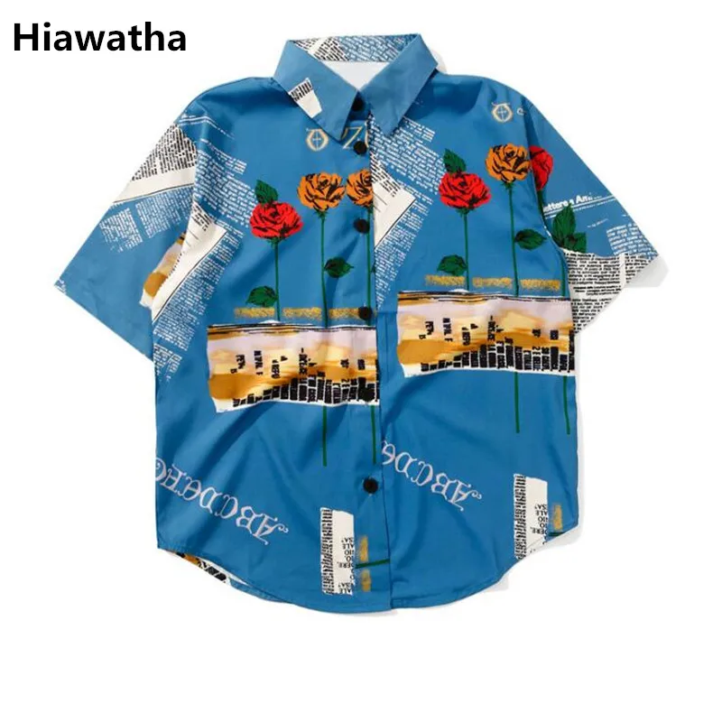 Hiawatha Blusas Feminina Rose Printed Short Sleeve Summer Blouse Women Single Breasted Loose Shirt T4079
Hiawatha Blusas Feminina Rose Printed Short Sleeve Summer Blouse Women Single Breasted Loose Shirt T4079