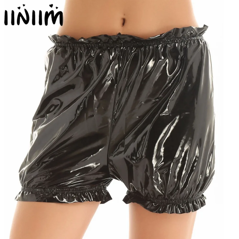 Womens Lingerie Panties Wet Look Clubwear Bodycon Parties Patent Leather Hem Ruffled Elastic Waistband Boxer Shorts Underwear
Womens Lingerie Panties Wet Look Clubwear Bodycon Parties Patent Leather Hem Ruffled Elastic Waistband Boxer Shorts Underwear