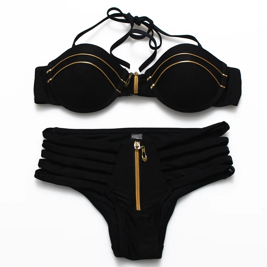 Push Up Woman Swimwear Padded Biquinis Scoop Neck Zipper Beachwear Maillot De Bain Femme Brazilian Bikini Bikini-Set
Push Up Woman Swimwear Padded Biquinis Scoop Neck Zipper Beachwear Maillot De Bain Femme Brazilian Bikini Bikini-Set