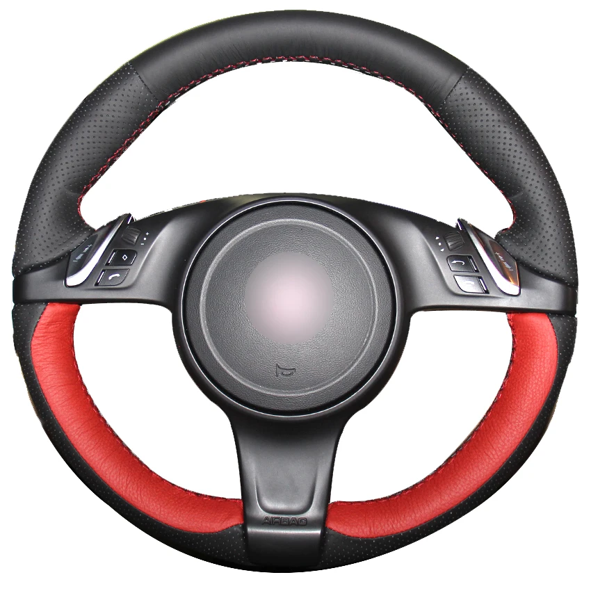 Black Natural Leather Red Natural Leather Car Steering Wheel Cover for Porsche Cayenne Panamera 2010 2011
Black Natural Leather Red Natural Leather Car Steering Wheel Cover for Porsche Cayenne Panamera 2010 2011