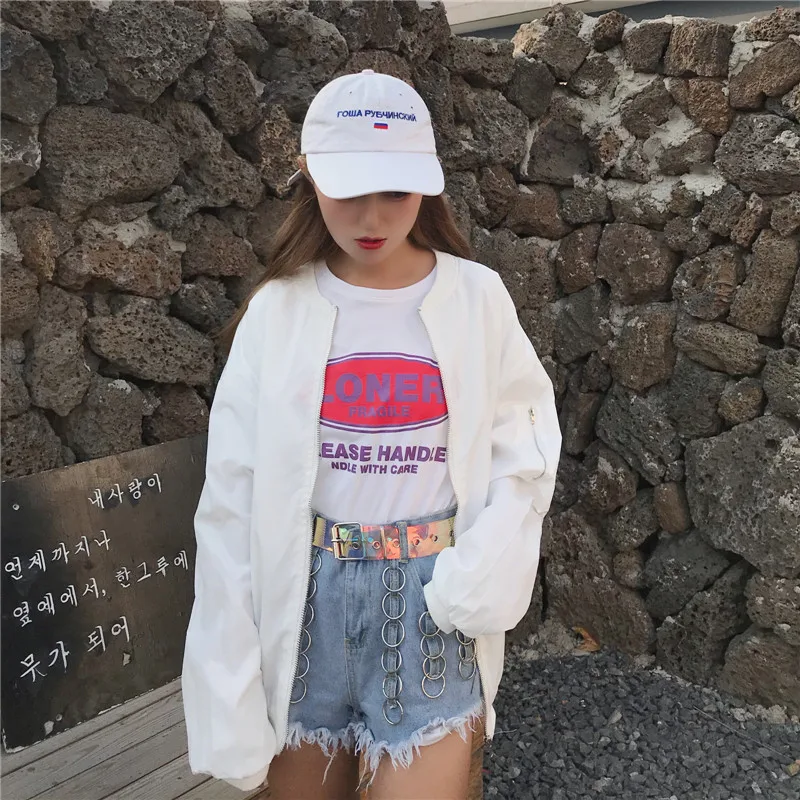 Spring and autumn new women's solid color zipper long-sleeved baseball uniform loose wild jacket female fashion leisure tops | Женская