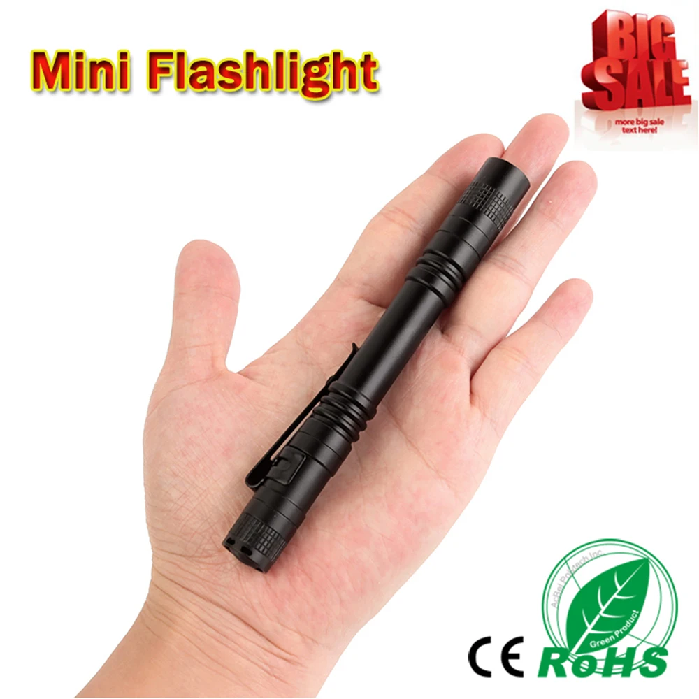 Mini LED Pen Light Flashligh Portable Lamp LED Torch 1 Switch Mode Easy Use Pocket Small Size Flashlight for Camping Hiking
Mini LED Pen Light Flashligh Portable Lamp LED Torch 1 Switch Mode Easy Use Pocket Small Size Flashlight for Camping Hiking