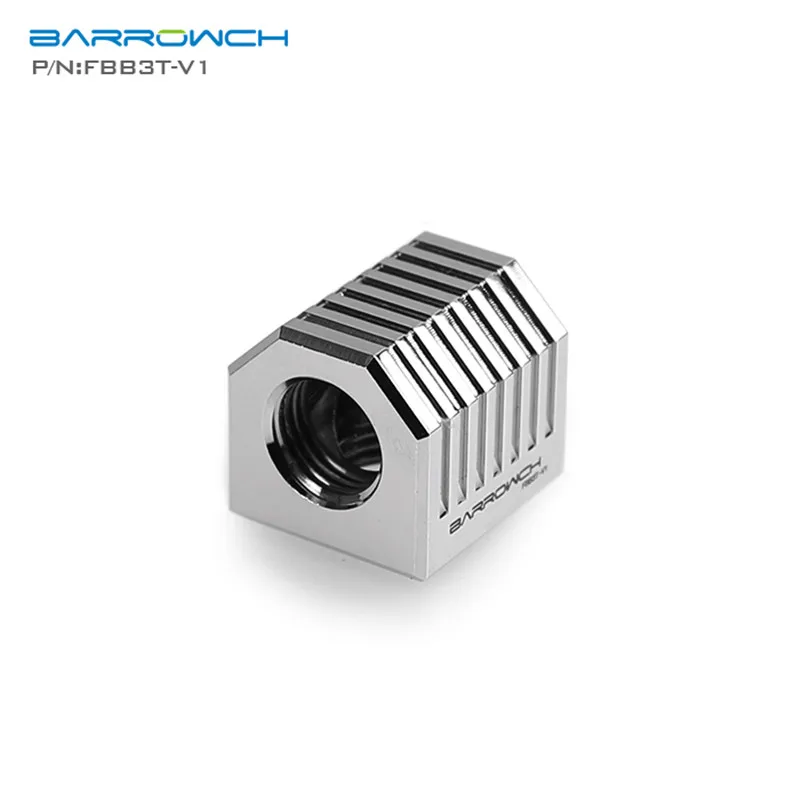 Barrowch G1/4 "X3 яркий хром Серебряный тройник кубический адаптер с водяным