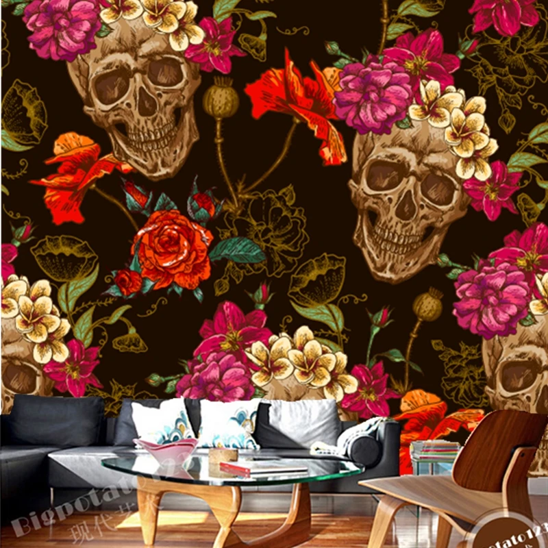 Custom 3D retro wallpaper. Skull flowers used to decorate the living room mural KTV Bar Restaurant backdrop waterproof wallpaper
Custom 3D retro wallpaper. Skull flowers used to decorate the living room mural KTV Bar Restaurant backdrop waterproof wallpaper
