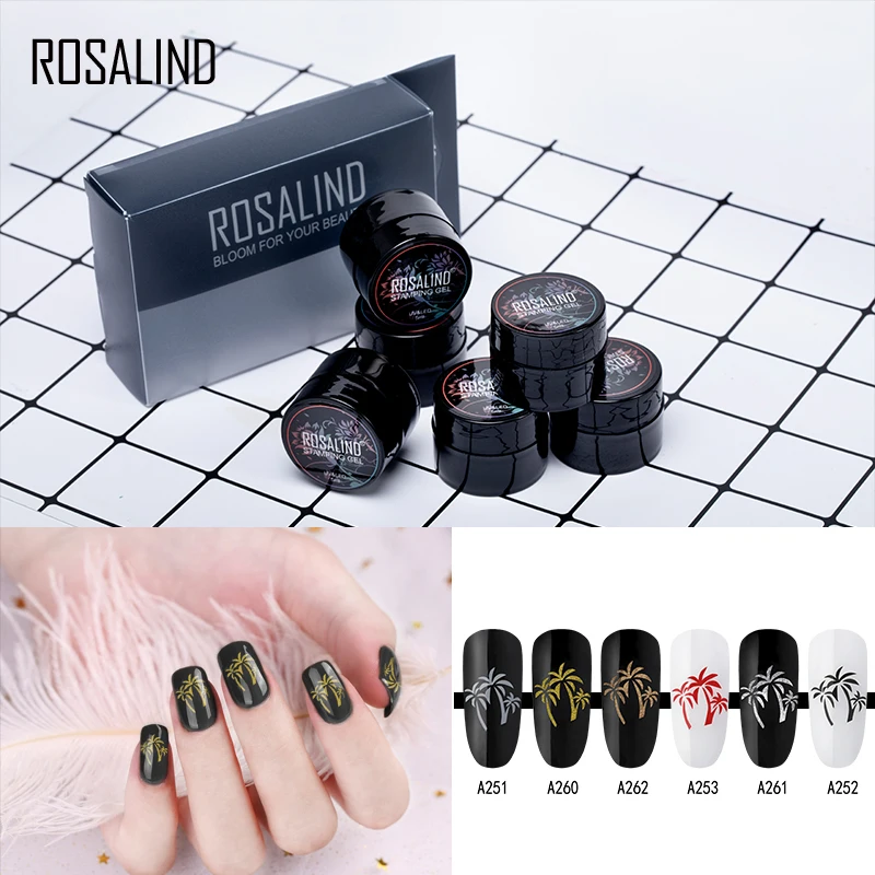 ROSALIND Spider Gel Polish Set 6PCS/kitPlatinum Varnish Hybrid Stamp Acrylic Nail Kit All For Manicure Paint | Красота и здоровье