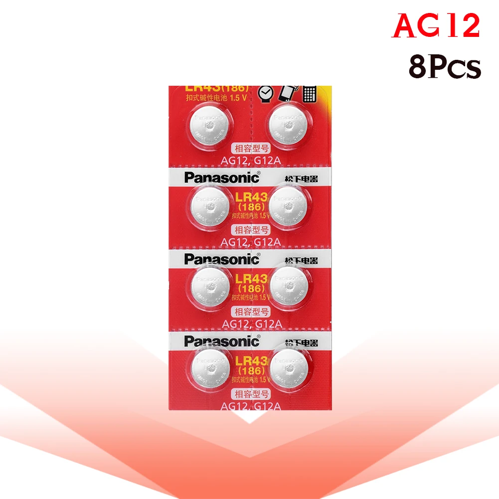 AG12 1.5V Alkaline L1142 SG12 LR43 Battery LR1144 LR43 Coin Button Cells 386A 386X CR43 LR1144 RW44 For Watch Toys 8Pcs
AG12 1.5V Alkaline L1142 SG12 LR43 Battery LR1144 LR43 Coin Button Cells 386A 386X CR43 LR1144 RW44 For Watch Toys 8Pcs