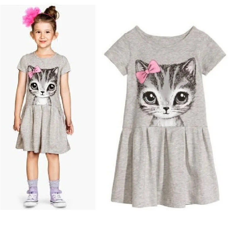 New Arrival Grey Girl One-piece Dress Summer Short Sleeve Cotton Children's Dresses Cat 2-5 year Baby Girls Clothes
New Arrival Grey Girl One-piece Dress Summer Short Sleeve Cotton Children's Dresses Cat 2-5 year Baby Girls Clothes