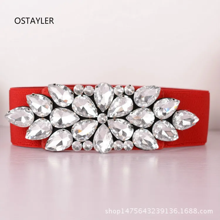 Brand Luxury Crystal Rhinestone Waist Belts WOmen Red Blue Green Rhinestone Ladies Dress Belts Elastic Wide Cummerbund Corset
Brand Luxury Crystal Rhinestone Waist Belts WOmen Red Blue Green Rhinestone Ladies Dress Belts Elastic Wide Cummerbund Corset