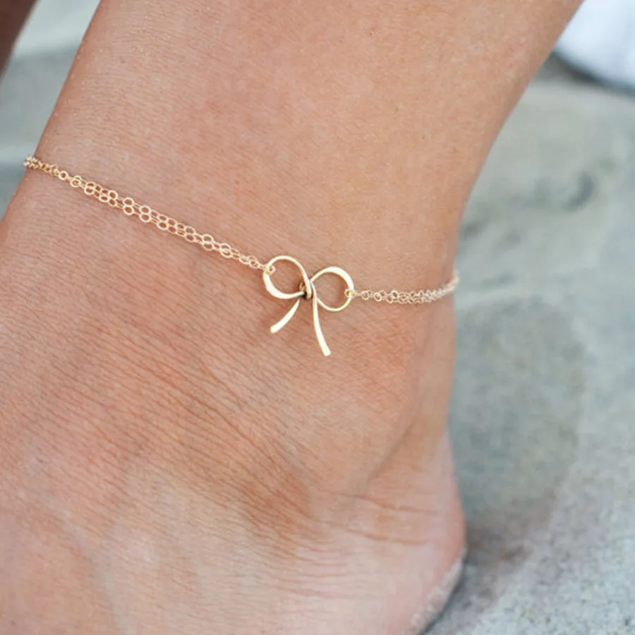 Delicate Bowknot Ankle Chain Gold Silver Color Anklet Female 2018 Fashion Summer Beach Foot Jewelry Women Anklets Cavigliera
Delicate Bowknot Ankle Chain Gold Silver Color Anklet Female 2018 Fashion Summer Beach Foot Jewelry Women Anklets Cavigliera
