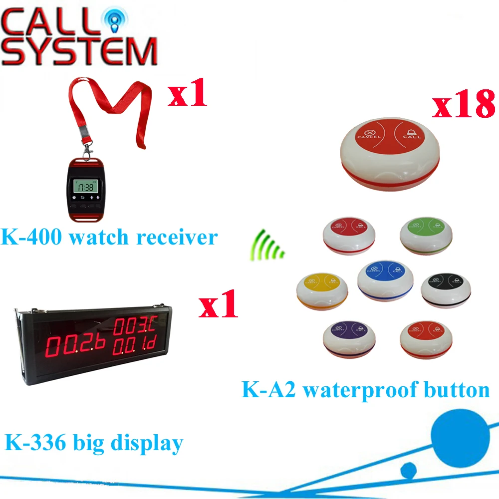 Wireless Restaurant Pager Calling System New Arrival Best Price Of CE Passed( 1 display+1 wrist pager+18 call button )
Wireless Restaurant Pager Calling System New Arrival Best Price Of CE Passed( 1 display+1 wrist pager+18 call button )