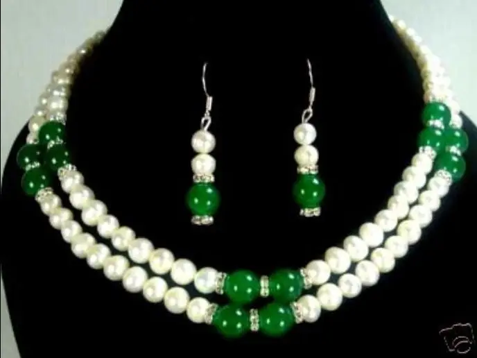 new Style Hot sale*2 color- 2 row 7-8mm white pearl & green/red jade necklace earring set Fashion Wedding Party Jewellery
new Style Hot sale*2 color- 2 row 7-8mm white pearl & green/red jade necklace earring set Fashion Wedding Party Jewellery